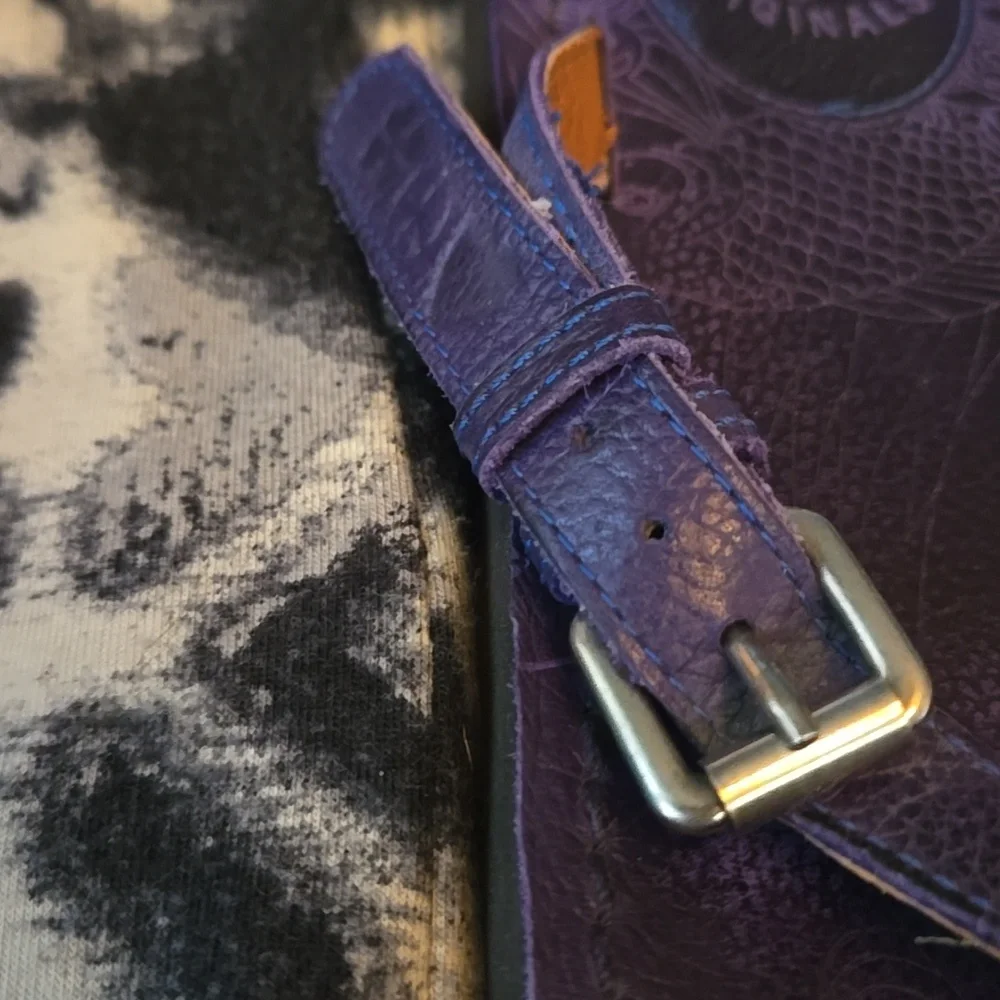 Lucky Brand Deep Blue leather look Flip Flop sandals with silver tone buckle - Picture 4 of 13